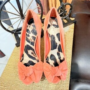 Jessica Simpson Coral Bow Pointed-Toe Flats with Leopard Insole